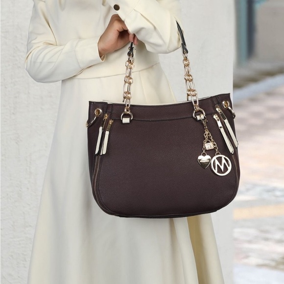 Lina Vegan Leather Women's Shoulder Handbag With Wallet 2 pcs NWT - Picture 3 of 5